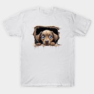 Baby Labrador Retriever Dog Peeking T-Shirt